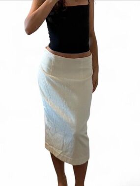 Worthington Cream Midi Pencil Skirt